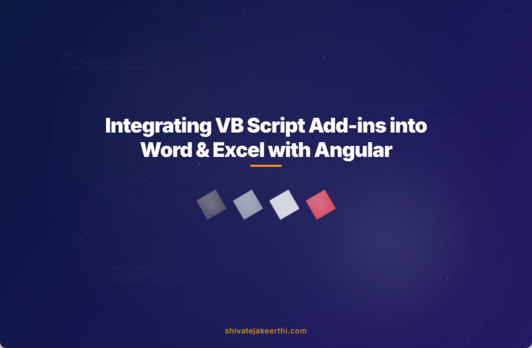 Integrating VB Script Add-ins into Word & Excel with Angular