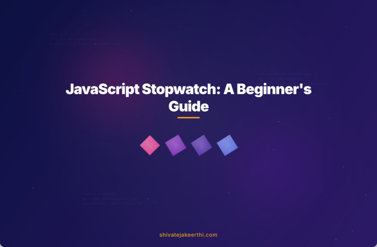 JavaScript Stopwatch: A Beginner's Guide