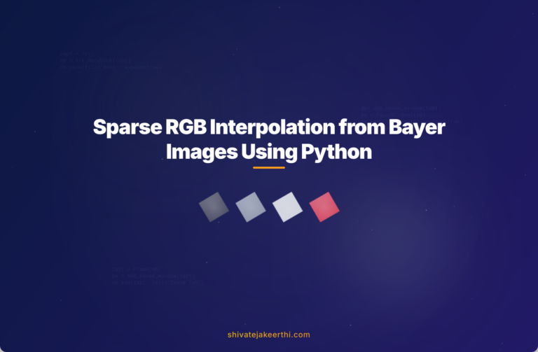 Sparse RGB Interpolation from Bayer Images Using Python