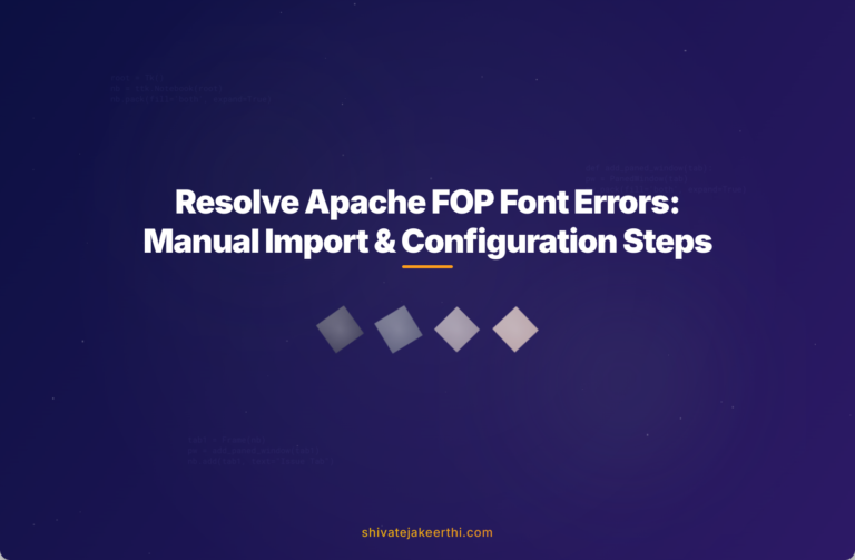 Resolve Apache FOP Font Errors: Manual Import & Configuration Steps
