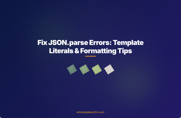 Fix JSON.parse Errors: Template Literals & Formatting Tips