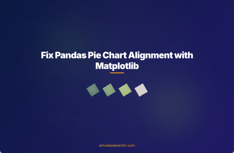 Fix Pandas Pie Chart Alignment with Matplotlib