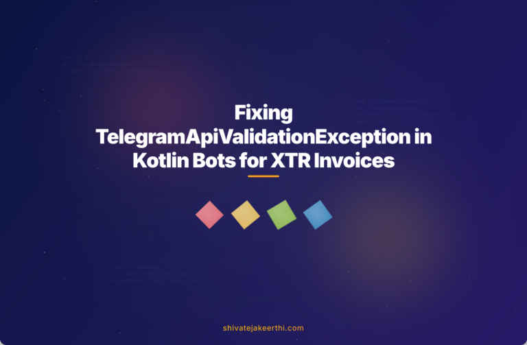 Fixing TelegramApiValidationException in Kotlin Bots for XTR Invoices