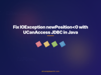 Fix IOException newPosition<0 with UCanAccess JDBC in Java