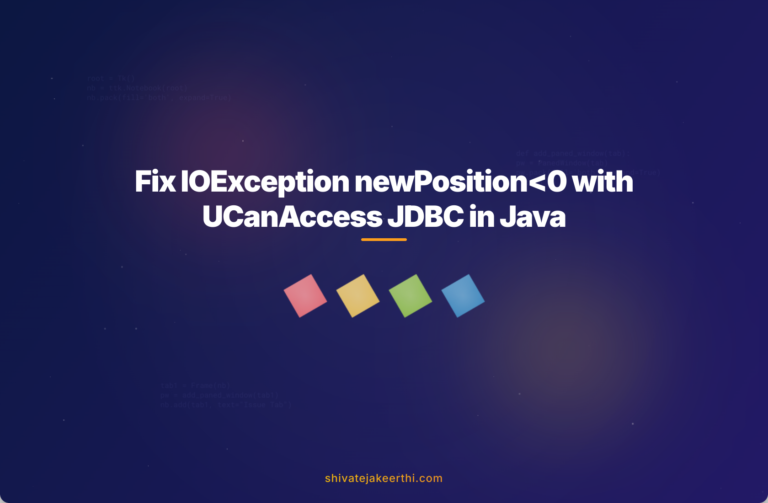 Fix IOException newPosition<0 with UCanAccess JDBC in Java