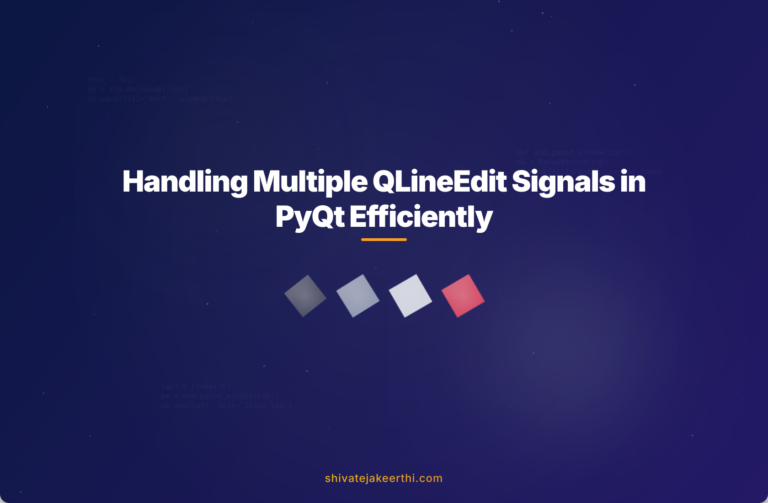 Handling Multiple QLineEdit Signals in PyQt Efficiently