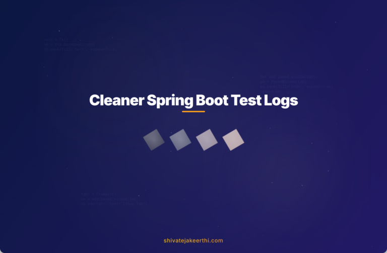 Cleaner Spring Boot Test Logs