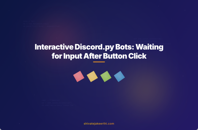 Interactive Discord.py Bots: Waiting for Input After Button Click