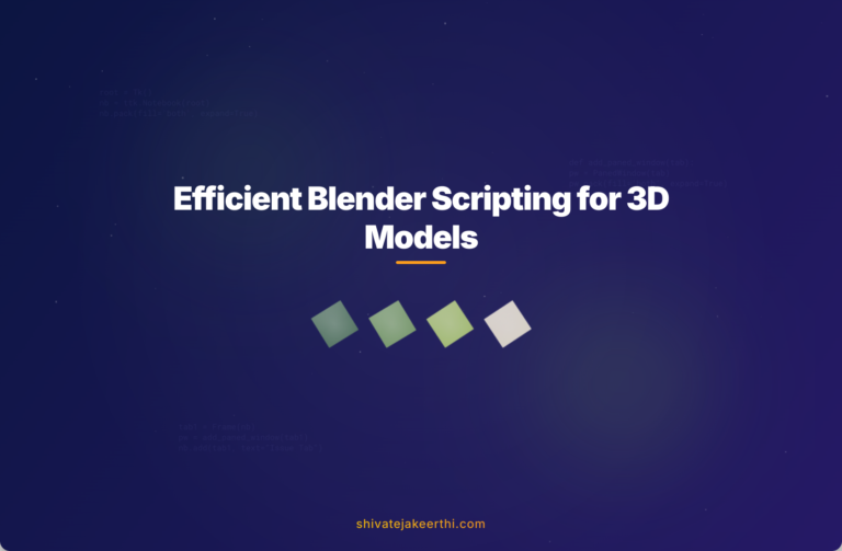 Efficient Blender Scripting for 3D Models