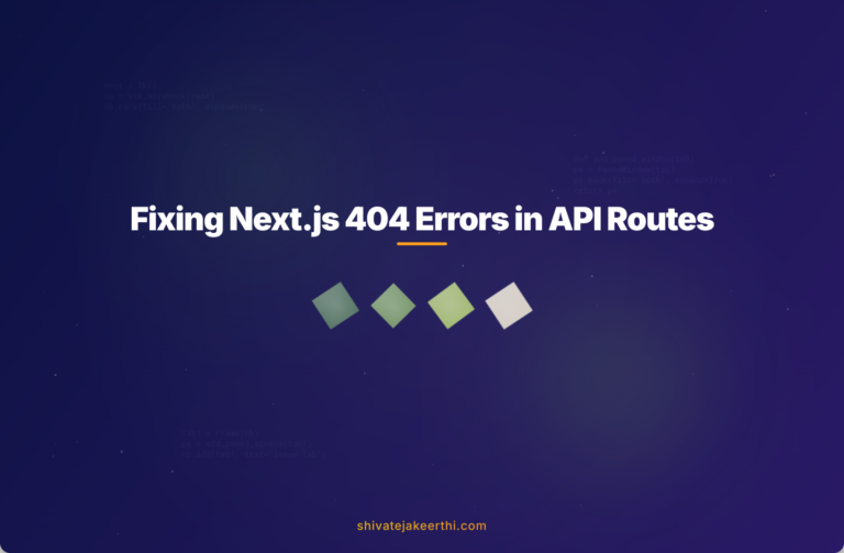 Fixing Next.js 404 Errors in API Routes
