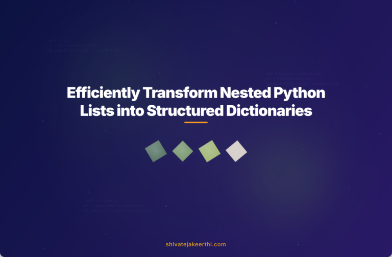 Efficiently Transform Nested Python Lists into Structured Dictionaries