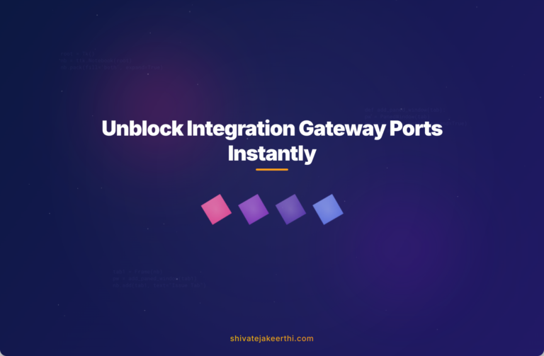 Unblock Integration Gateway Ports Instantly
