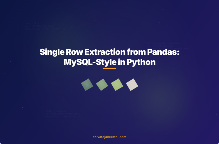 Single Row Extraction from Pandas: MySQL-Style in Python