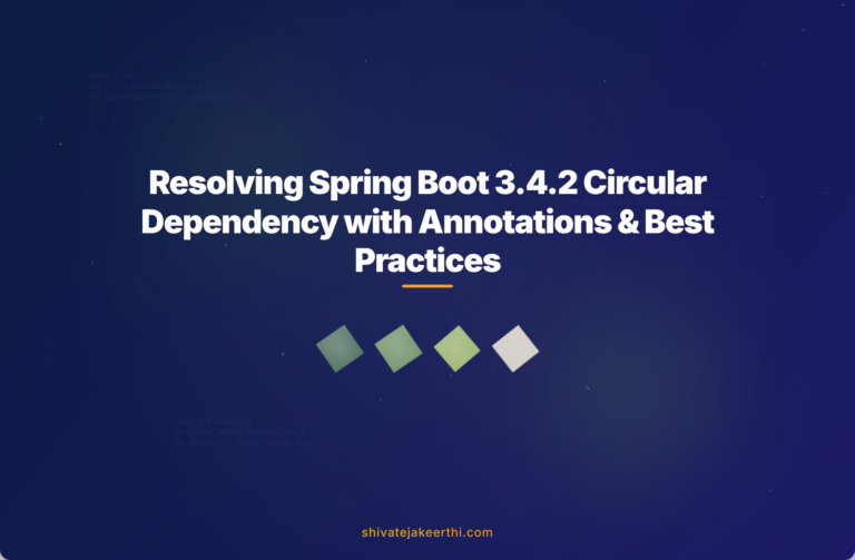 Resolving Spring Boot 3.4.2 Circular Dependency with Annotations & Best Practices